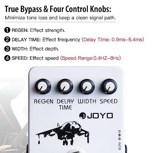 JOYO Flanger Effect Pedal Achieve Metallic Flanger Sounds & Rapid Tremulous Vibrato for Electric Guitar Effect - True Bypass (JF-07) - Image 4