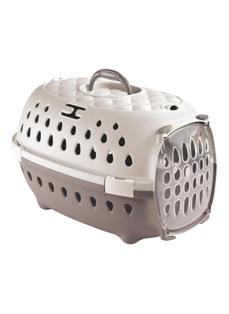 Stefanplast Stefanplast Gulliver Travel Chic Pet Carrier – White/Light Dove Grey, Stylish & Sturdy with Ventilation – Comfortable Travel Crate for Cats and Small Dogs  - Image 2