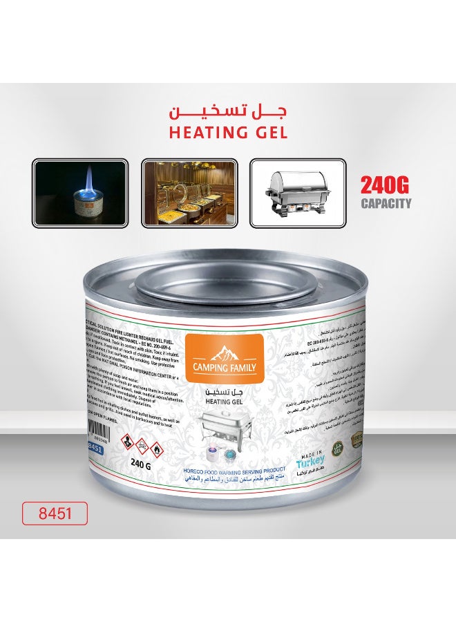 CAMPING FAMILY 3 Pieces of Heating Gel for Dishes Wax Hotels Buffet Chafing Fuel Can 240g - Image 2