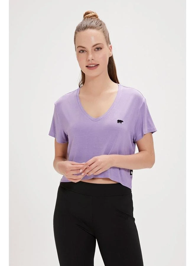 Bad Bear  Menas Purple V-Neck Women's T-Shirt. for Women | Best Price UAE