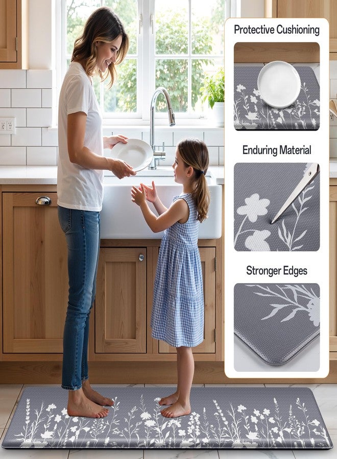 SofterCharm Kitchen Mats for Floor, Kitchen Rugs Sets of 2, Cushioned Anti Fatigue Mats for Kitchen Floor, Non-Slip Kitchen Decor, Water Resistant Kitchen Rug for Home, Kitchen, 17.3"x30"+17.3"x47" - Image 5