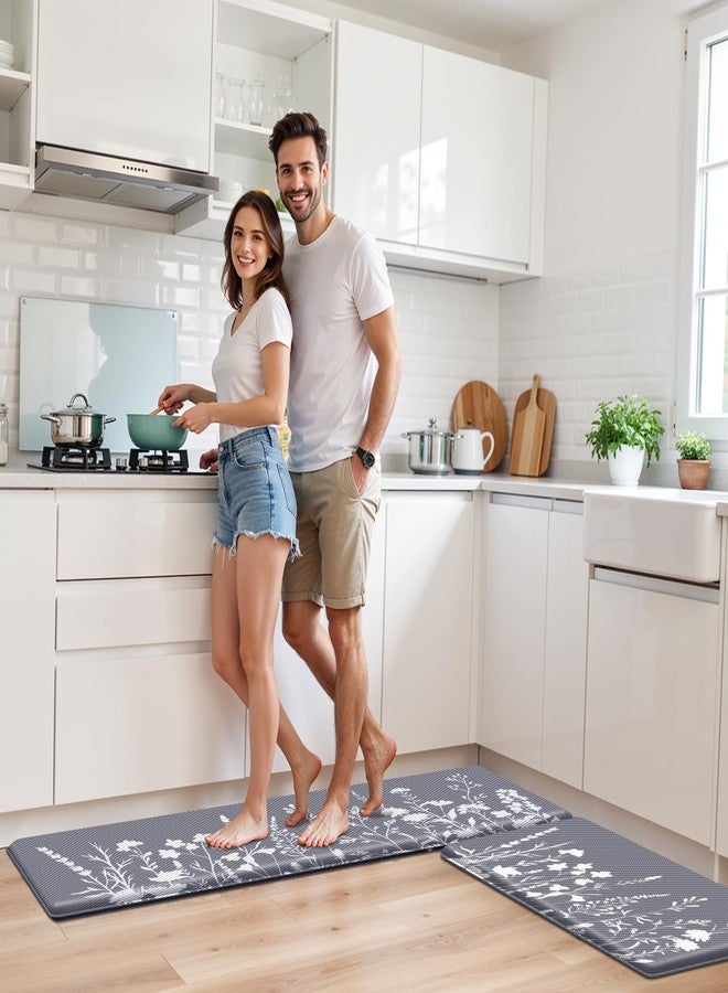 SofterCharm Kitchen Mats for Floor, Kitchen Rugs Sets of 2, Cushioned Anti Fatigue Mats for Kitchen Floor, Non-Slip Kitchen Decor, Water Resistant Kitchen Rug for Home, Kitchen, 17.3"x30"+17.3"x47" - Image 4