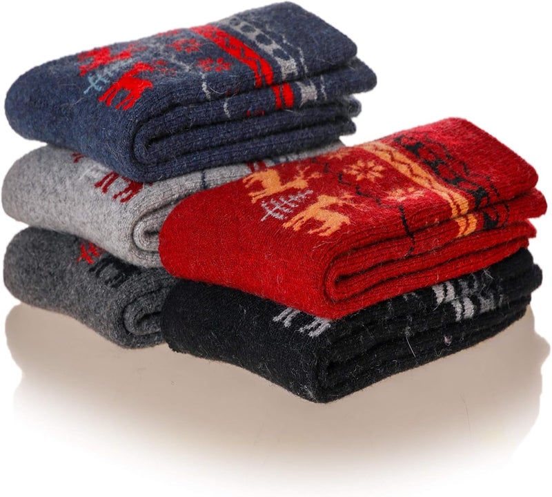 Velice Wool Socks for Women Merino Wool Boot Hiking Thick Thermal Warm Winter Crew Cushion Cozy Work Socks 5 Pairs - Image 5