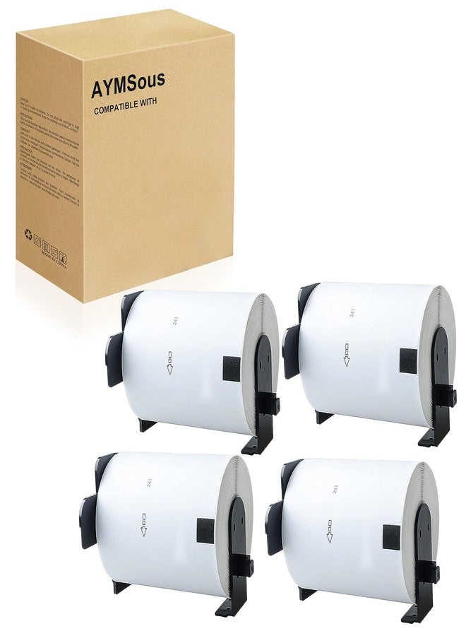 AYMSous 4 Pack DK-1241 DK1241 Die-Cut Wide Shipping Address Label (4" x 6" / 102mm x 152mm) with 2 Reusable Cartridges Paper Replacement for Brother DK-1241 for QL-1050 QL1060N QL1100 QL1110NWB - Image 1