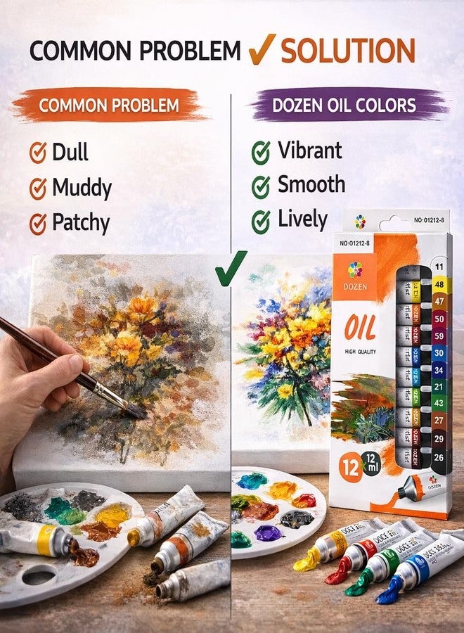 soletal Oil Color Paint Set – 12 Shades x 12ml | Quality Artist Oil Paints | Rich Pigments, Smooth Blending, Long Lasting | Ideal for Canvas, Art & Craft - Image 4