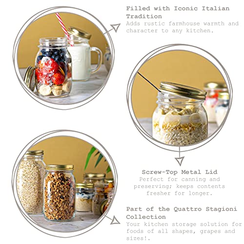 Bormioli Rocco Quattro Stagioni 17 oz Canning Jar - Vacuum Sealed for Home Canning & Au Bain-Marie"Cooking - BPA-Free, Airtight Storage for Dry Foods & Homemade Gifts - Odor Proof - Made in Italy - Image 5