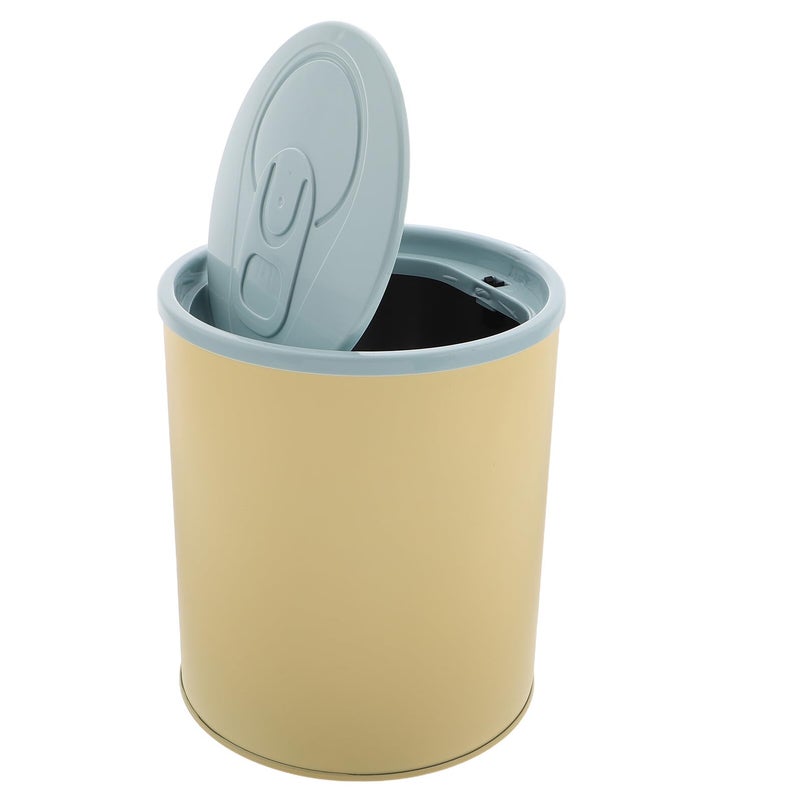 Stainless Steel Mini Desk Trash Can 4 5L With Press Spring Lid Office Waste Basket - Image 2