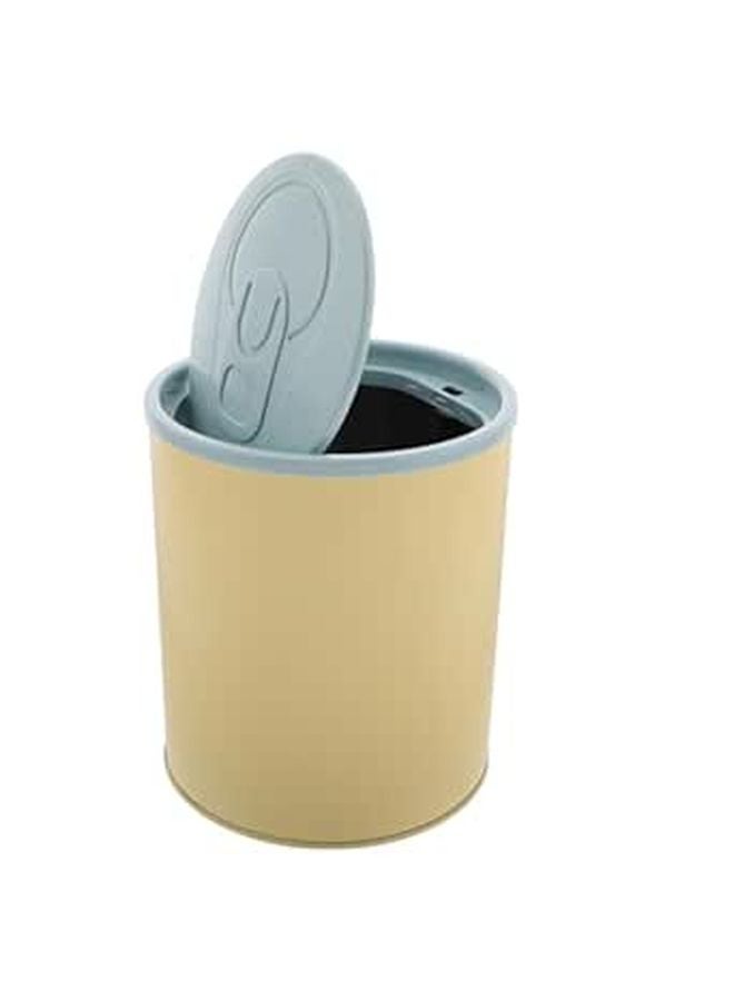 Stainless Steel Mini Desk Trash Can 4 5L With Press Spring Lid Office Waste Basket - Image 1
