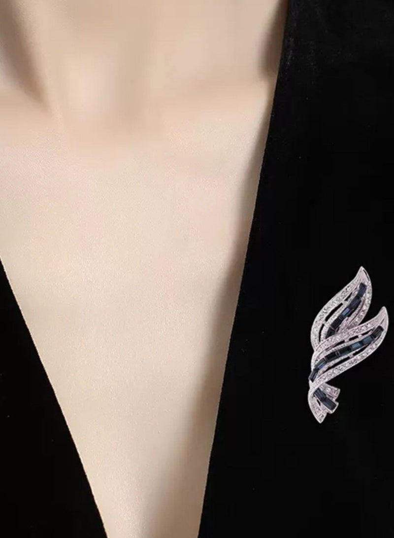 (2-pack) Women's fashion personality leaf brooch, orchid brooch, coat brooch, jewelry accessories, gifts for women and girls - Image 1