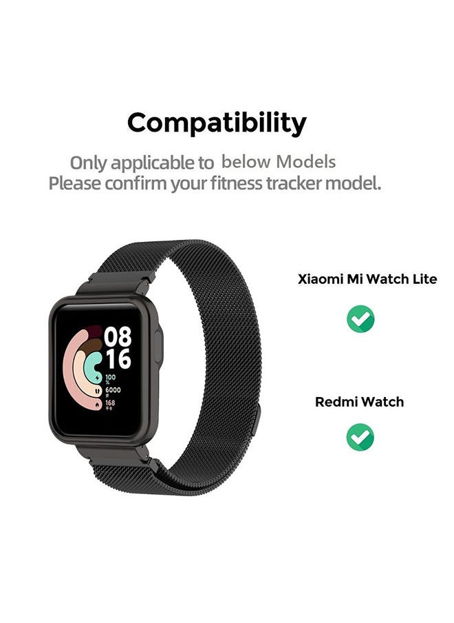 O Ozone - Metal Straps Compatible with Mi Smart Watch Lite/Redmi Band Milanese Magnetic Stainless Steel Mesh Bracelet Loop WristBand Strap for Women Men (Blue) - Image 1