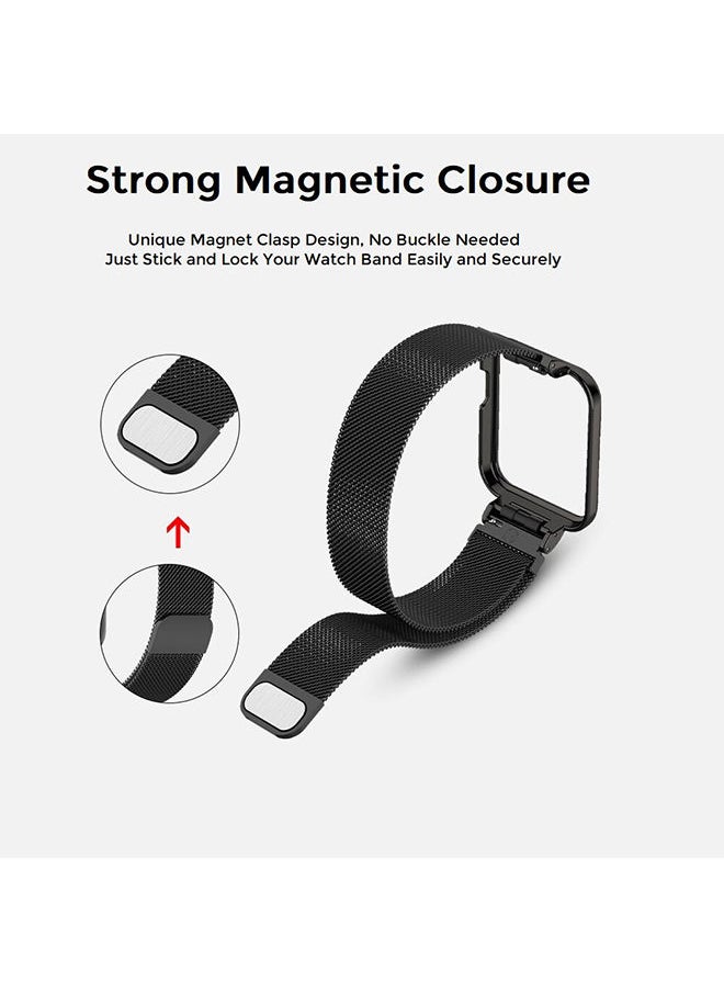 O Ozone - Metal Straps Compatible with Mi Smart Watch Lite/Redmi Band Milanese Magnetic Stainless Steel Mesh Bracelet Loop WristBand Strap for Women Men (Blue) - Image 1