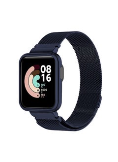 Metal Straps Compatible with Mi Smart Watch Lite/Redmi Band Milanese Magnetic Stainless Steel Mesh Bracelet Loop WristBand Strap for Women Men (Blue)