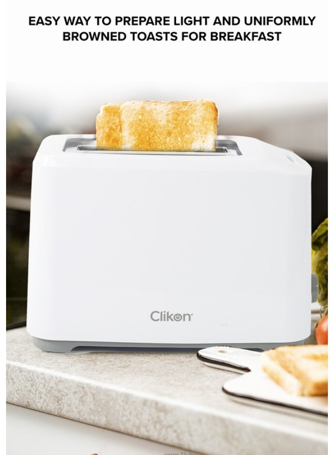 Clikon Bread Toaster 2 Slices 700W 2 Slices 700 W CK2436 White - Image 3