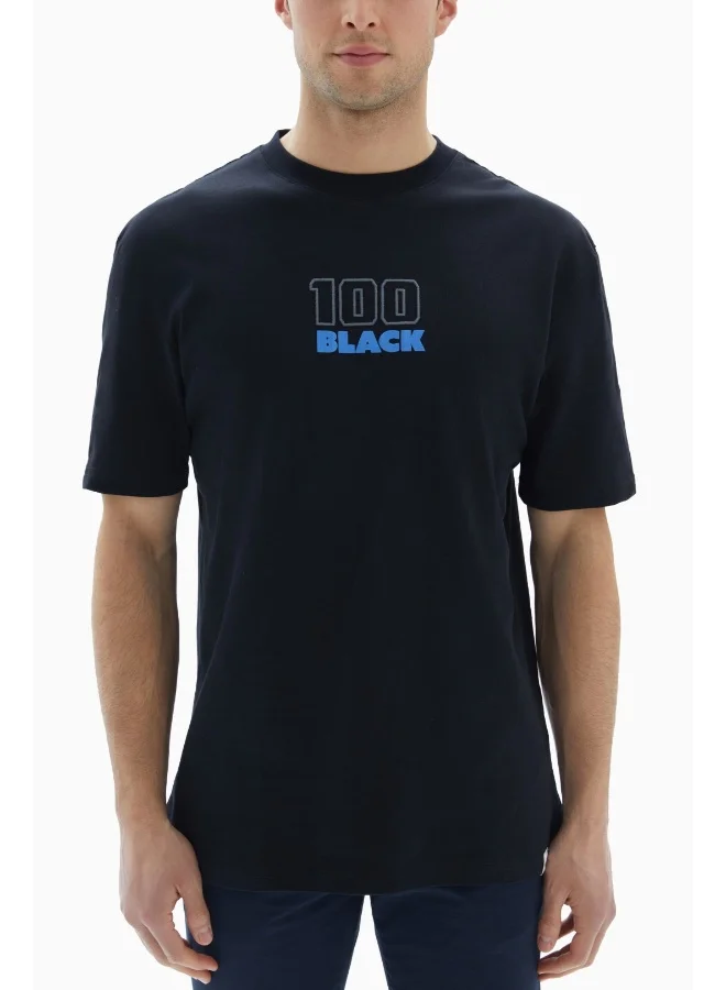 Wecre8 Black "100 BLACK" Printed T-shirt