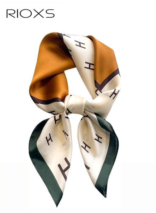 ريوكس وشاح حريري للنساء، وشاح رأس أنيق متوسط الحجم من الساتان للسيدات، وشاح رأس مريح وناعم مطبوع 27.56 × 27.56 بوصة، وشاح رأس باندانا إكسسوارات أزياء - Image 1