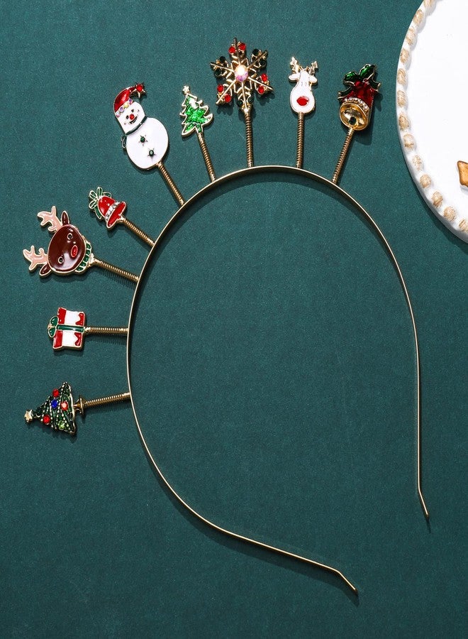 CEALXHENY Christmas Headband for Women Xmas Tree Reindeer Antler Headbands Holiday Snowflake Hairbands Christmas Party Headwear Holiday Gifts (Xmas Elements) - Image 2