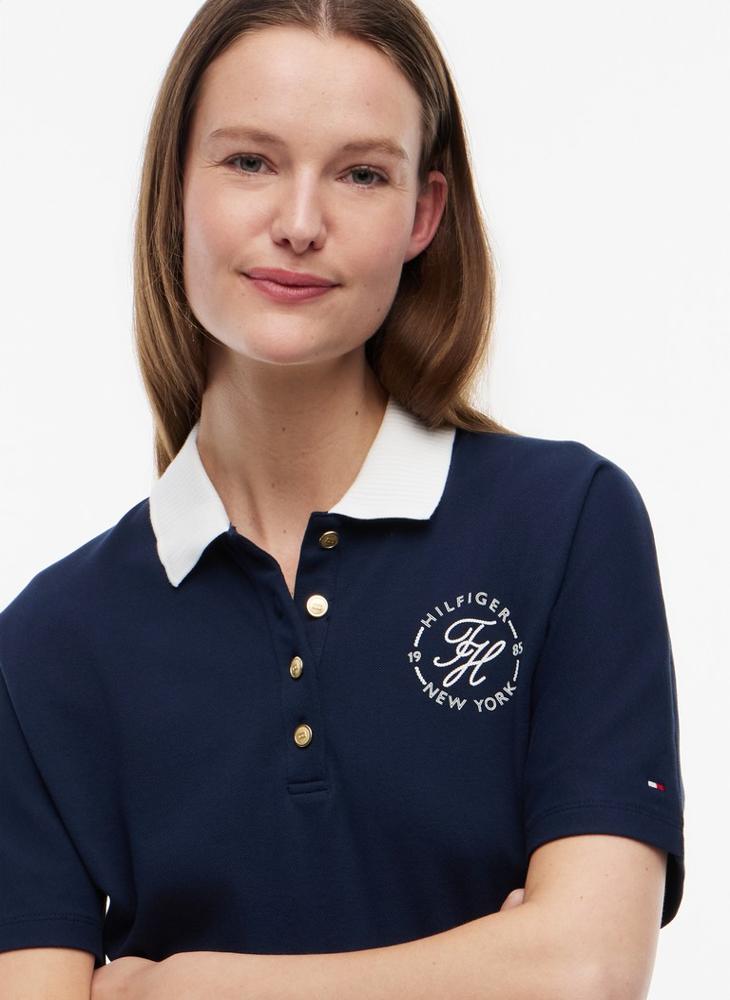 TOMMY HILFIGER Regular Fit Gold-Tone Button Polo Shirt - Image 3