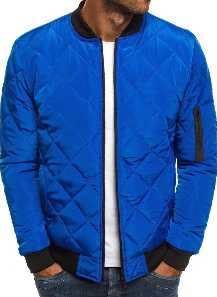 Loquat Men's Fashionable Jacket Ringed Warm Collar Cotton Jacket