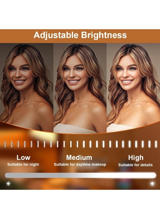 Makeup Vanity Mirror with Touch Screen – 3 Light Modes, Adjustable Brightness, USB Rechargeable Portable Cosmetic Mirror with Stand for Travel & Dressing Table - Image 2