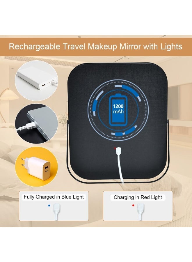 Makeup Vanity Mirror with Touch Screen – 3 Light Modes, Adjustable Brightness, USB Rechargeable Portable Cosmetic Mirror with Stand for Travel & Dressing Table - Image 4