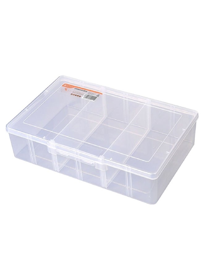 Tactix - 3-Compartment Plastic Storage Box with Removable Separators Clear 8 x 31 x 20 cm 320008 - Image 1