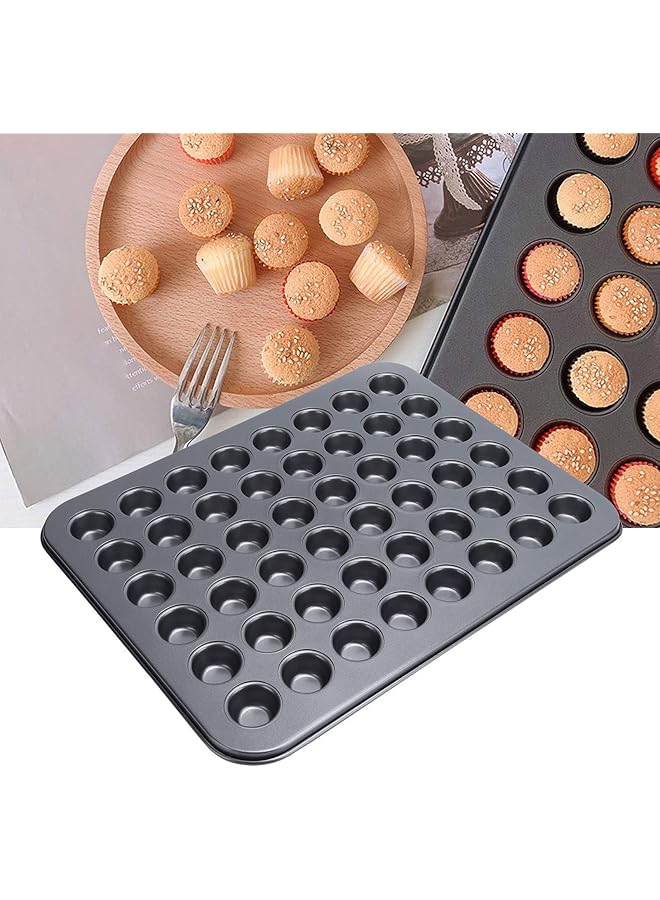 قوالب كب كيك صغيرة، 48 كوب، قالب خبز، قالب خبز كيك غير لاصق، صينية دائرية، ملحقات طبخ، أسود، Nasq Mp001 - Image 3
