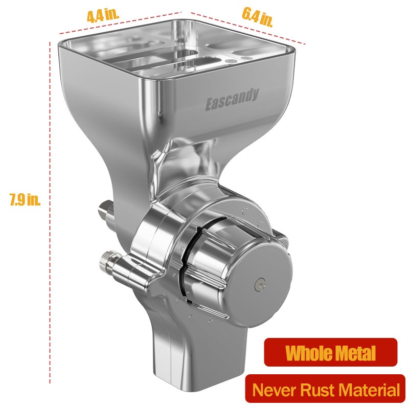 Eascandy Metal Grain Mill Attachment for KitchenAid Stand Mixer, 12 Gear Adjustable Flour Mill Grain for Kitchenaid, Fit for Wheat, Corn, Oats, Nut - Image 2