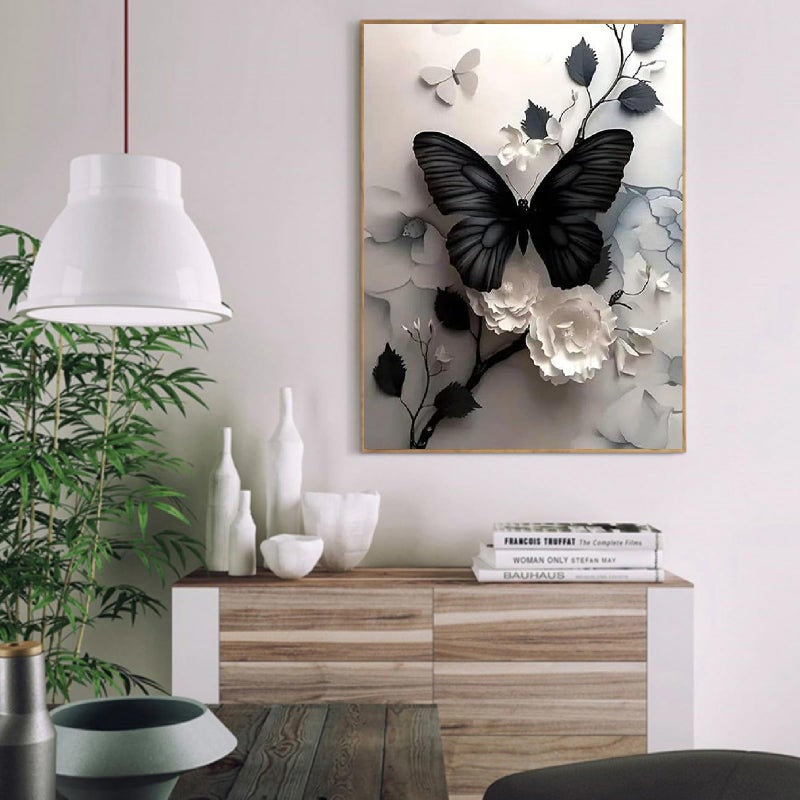 VIGEGU Butterfly Paint by Numbers Kit for Adults Beginner with Framed,Easy Adult Paint by Number Kits on Canvas DIY Painting for Beginners Art by Numbers for Home Wall Decor 10x12 Inch - Image 3