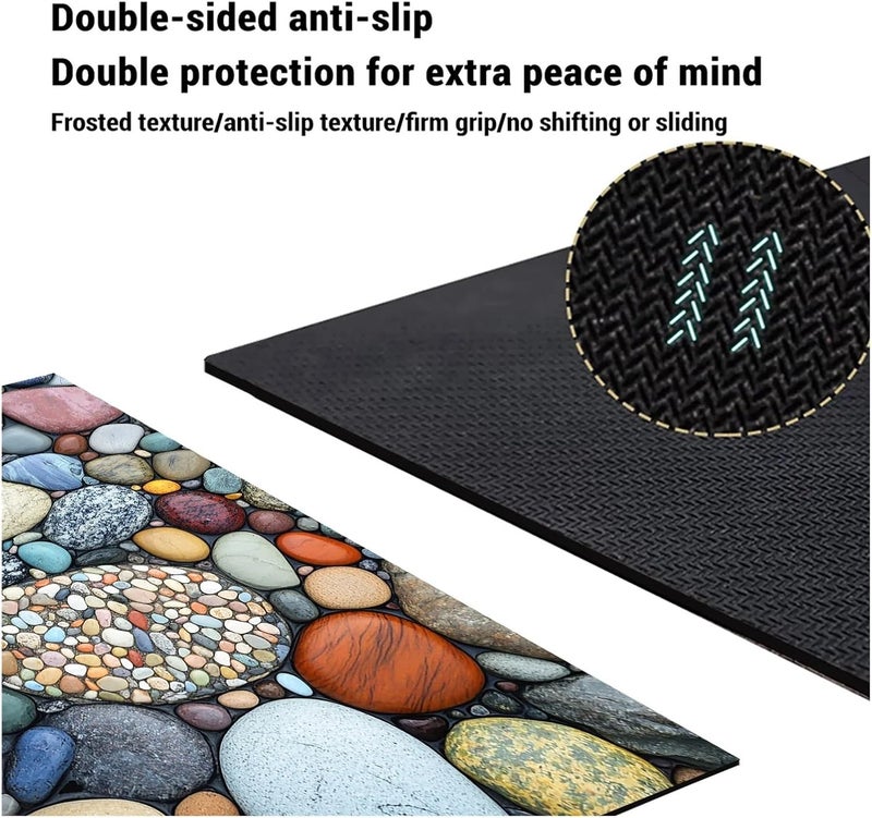 Stone Design Diatomite Bath Mat Bathroom Non-Slip Shower Foot Mats Absorbent Quick Dry Toilet Rugs Carpet Doormat Washable(P-1pcs,60cmx90cm) - Image 4