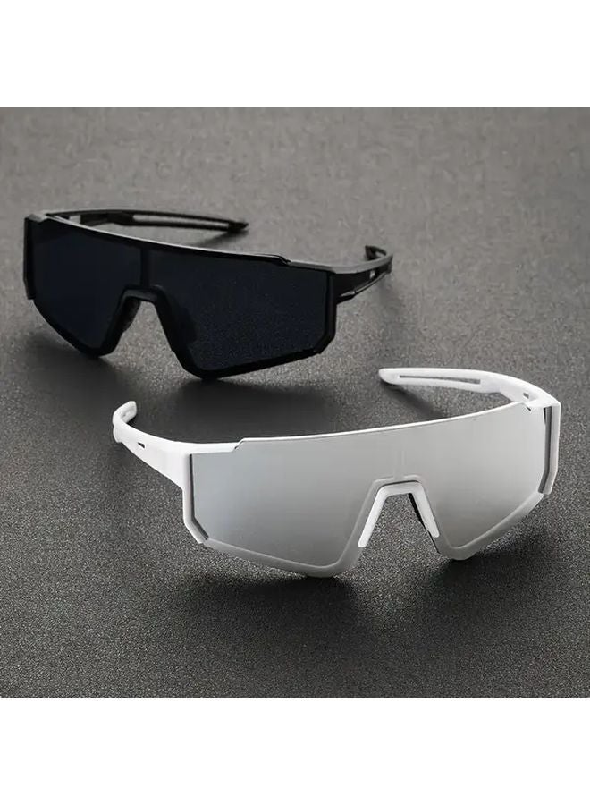 2 Pairs Mens Large Frame Fashion Glasses Lightweight Durable Black Gray White Green - Image 4