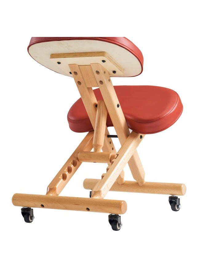 Master Massage Ergonomic Wooden Foldable Kneeling Chair for Office –Wood Folding Posture Chair for Home-Posture Correction Stool-Improve Your Posture Cinnamon Color - Image 4