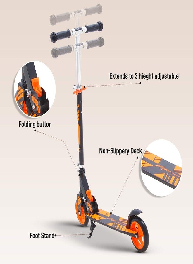 Magicwand® Heavy Metallic Jumbo Size Large 2 Wheel Height Adjustable Scooter for Kids【Made in India】【6 Inch Wheels Orange】 - Image 3