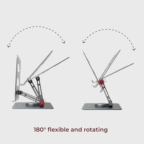 MegaStro MVP-Edition 360° Rotatable Aluminium Laptop Stand | Ergonomic, Foldable & Adjustable | Compatible with All Laptop Sizes & Brands (MacBook, HP, Dell, Lenovo) - Image 2