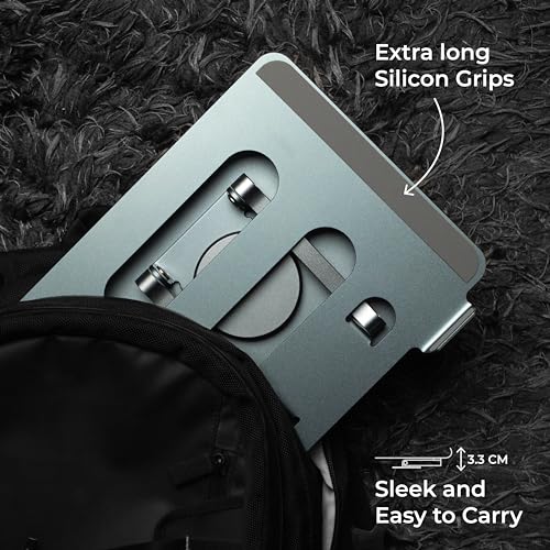 MegaStro MVP-Edition 360° Rotatable Aluminium Laptop Stand | Ergonomic, Foldable & Adjustable | Compatible with All Laptop Sizes & Brands (MacBook, HP, Dell, Lenovo) - Image 4