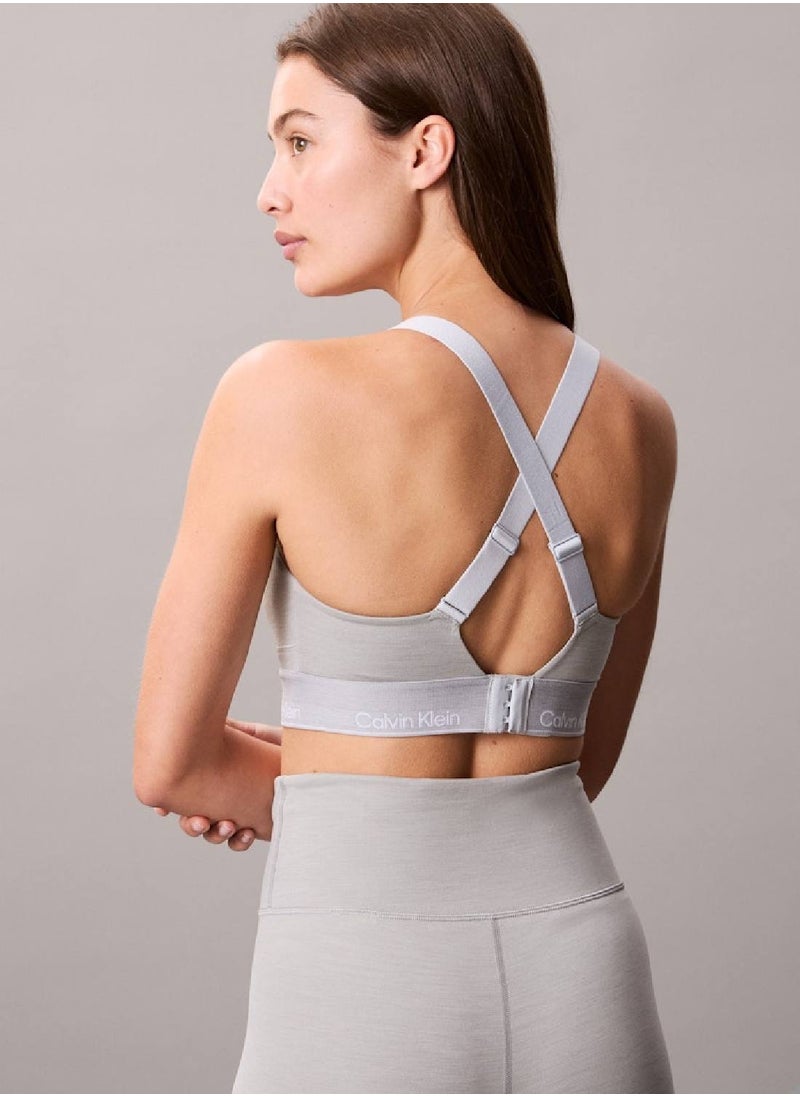 CALVIN KLEIN Women's High Support Sports Bra - Polyester Blend, Grey  - Image 5