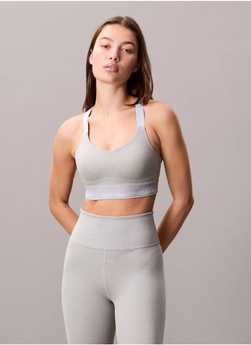 CALVIN KLEIN Women's High Support Sports Bra - Polyester Blend, Grey