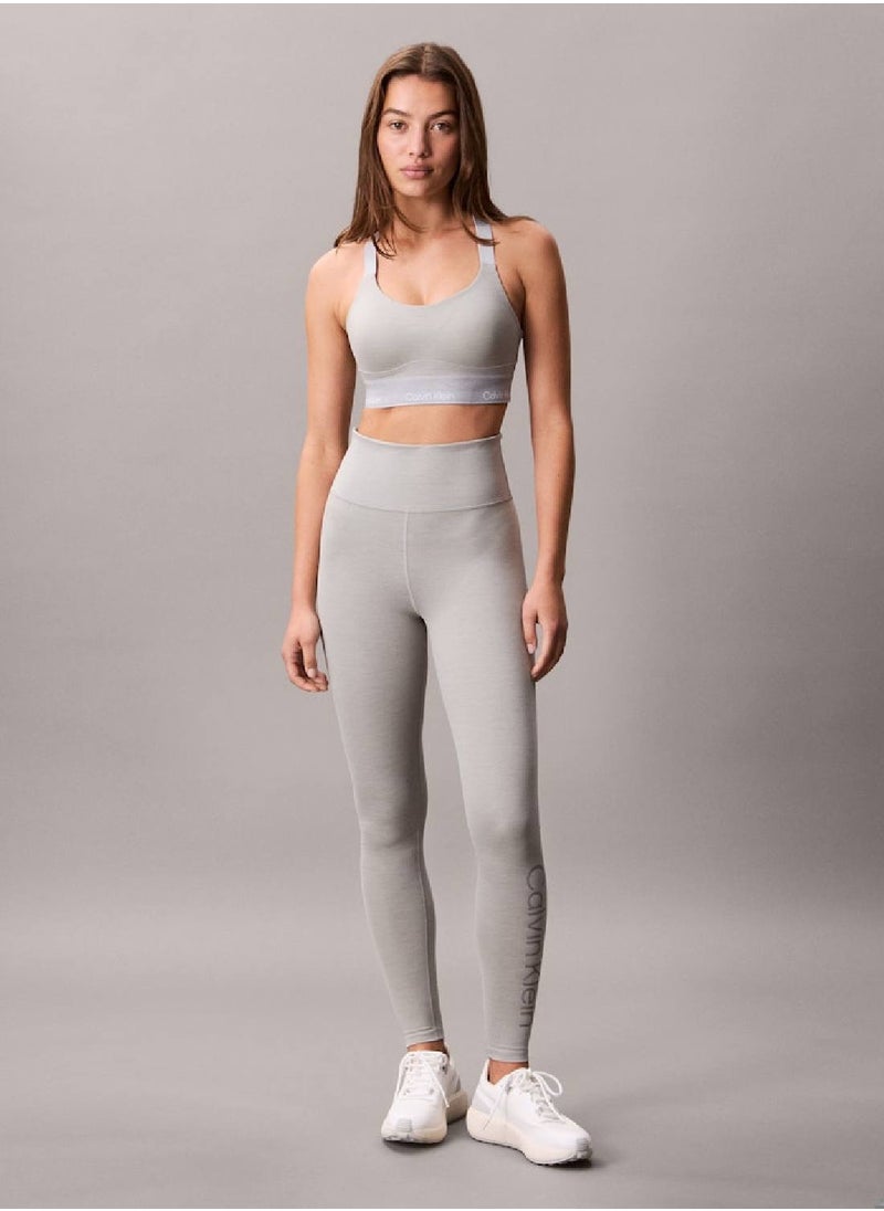 CALVIN KLEIN Women's High Support Sports Bra - Polyester Blend, Grey  - Image 3