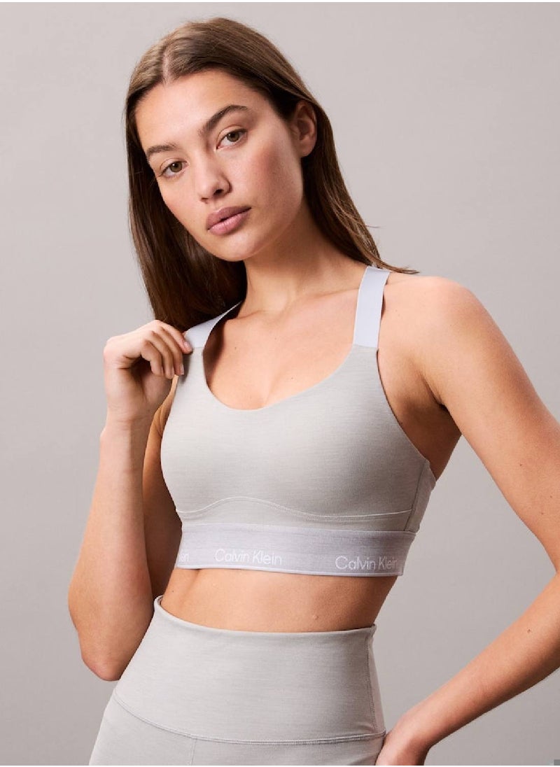 CALVIN KLEIN Women's High Support Sports Bra - Polyester Blend, Grey  - Image 4