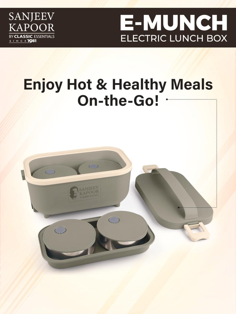 CLASSIC ESSENTIALS Sanjeev Kapoor Electric Lunch Box Set of 4 (2×300ml, 2×400ml) | Plug & Heat Food Warmer | Heats in 35–40 Min | Retains Nutrients & Freshness | Portable, Durable & Shock-Proof - Image 4