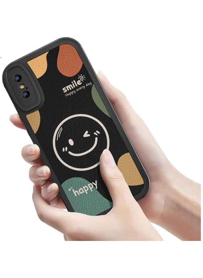 Hotfire Iphone Xs Max Case, Protective Cover For Iphone Xs Max, Shockproof, Smiley Face Lambskin, Frosted Upgraded Camera, Full Protection, For Men And Women, Silicone Simple Trendy - Midnight Black - Image 2