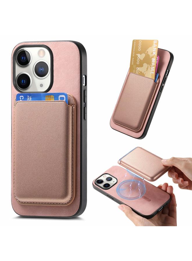 S-TOP Case For iPhone 11 Pro Retro Magsafe Card Bag PU Back Cover Phone Case - Image 1