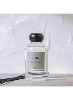 Amara Amara Reed Diffuser Black Orchid | Luxury Scented Diffuser for Home | Exotic Floral Fragrance Aromatherapy Natural Room Freshener Long Lasting Elegant Scent 200 ml  - Image 1