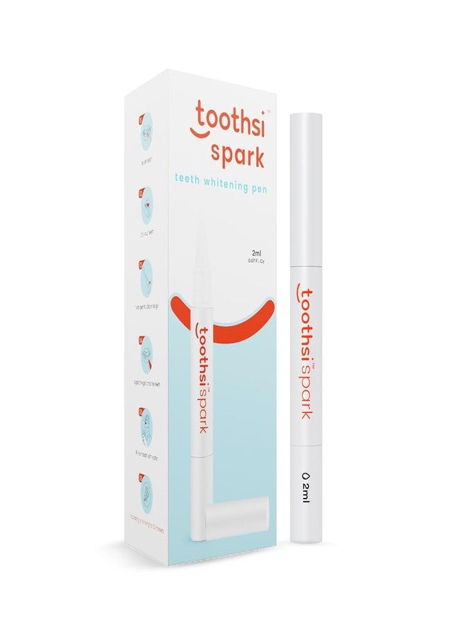 Toothsi قلم تبييض الأسنان توثسي سبارك | ٢ مل | ١٠ جلسات | يزيل بقع التدخين، والبان ماسالا، والغوتكا، والتبغ، والنبيذ، والقهوة | مزيل بقع الأسنان | سهل الحمل والاستخدام | جل تبييض آمن على مينا الأسنان - Image 1