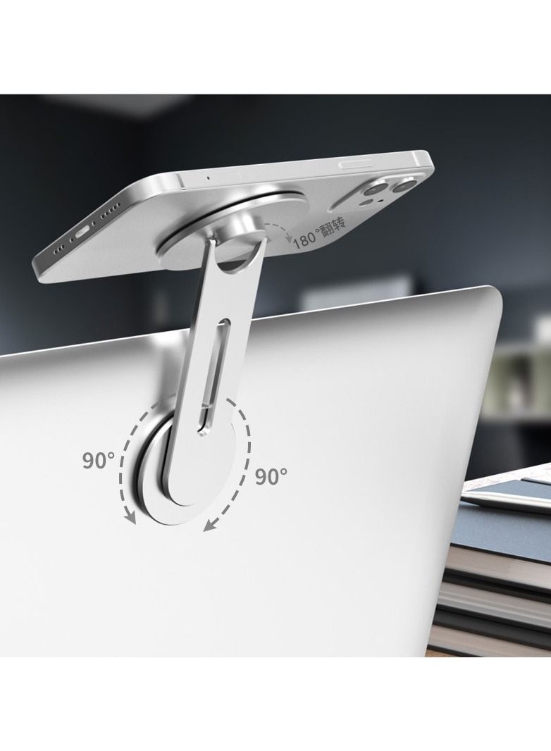 Rock Pow Magnetic Phone Holder for Laptop Designed for iPhone 14 / 13 / 12 Series MagSafe, Adjustable Phone Monitor Side Mount, Slim Portable Foldable Computer Expansion Bracket - Image 1