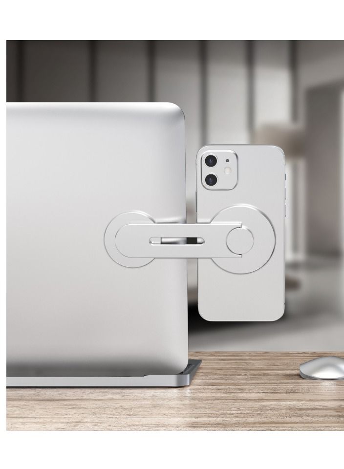 Rock Pow Magnetic Phone Holder for Laptop Designed for iPhone 14 / 13 / 12 Series MagSafe, Adjustable Phone Monitor Side Mount, Slim Portable Foldable Computer Expansion Bracket - Image 3