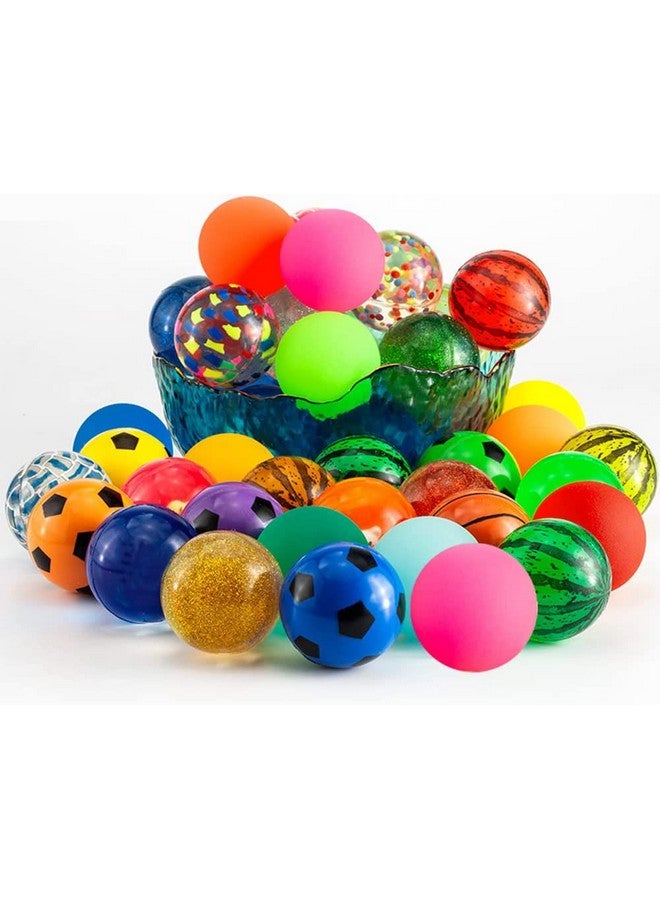 OBTANIM 100 Pieces Colorful Bouncy Balls Bulk Mixed Pattern High Bouncing Balls for Kids Party Favors, Prizes, Birthdays Gift (27 mm) - Image 4