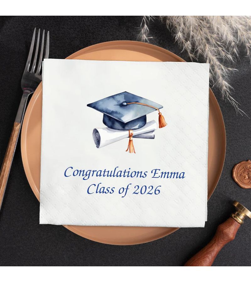 Personalized Class Of 2026 Napkins 22 Pack Grad Party Decor Diamond Shape - Image 4