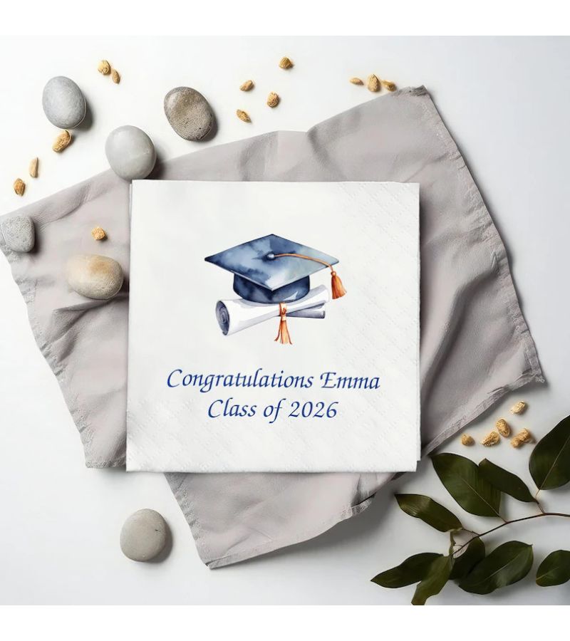 Personalized Class Of 2026 Napkins 22 Pack Grad Party Decor Diamond Shape - Image 3
