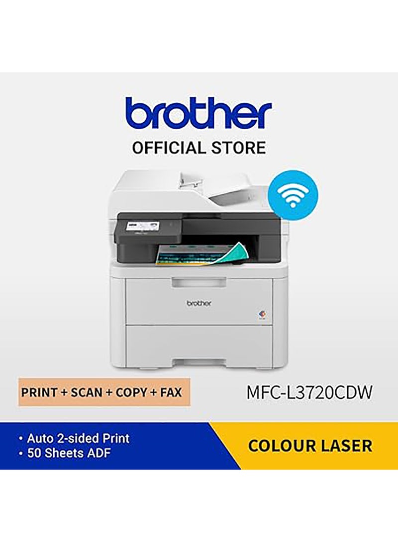 brother Wireless All in One Printer, MFC-L3720CDW, with Advanced LED Color Laser Print, ADF, Duplex & Mobile Printing, High Yield Ink Toner White - Image 3