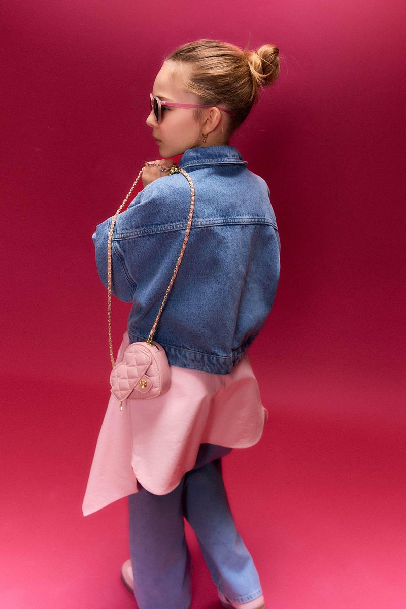 DeFacto Blue Girl Girl Denim Jacket Casual - Image 4